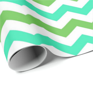 Papel De Presente Moderno, fresco, verde trendy, chevron branco