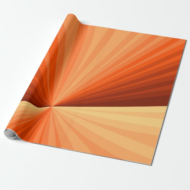 Papel De Presente Moderno Gráfico Fractal Abstrato Laranja Vermelho  (Desenrolado)