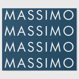 Papel De Presente Moderno Minimalista Elegante Simples Nome Azul Pru