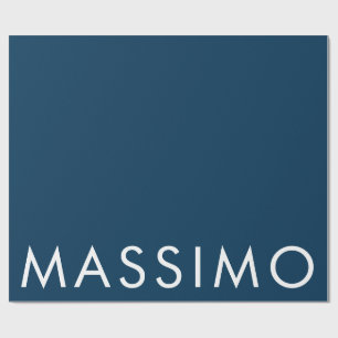 Papel De Presente Moderno Minimalista Elegante Simples Nome Azul Pru