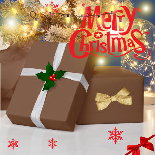 Papel De Presente Moderno mix and match Natal castanho escuro