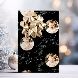 Papel de presente Moderno Script Feliz Natal Famíl