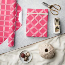Papel De Presente Moderno - Vermelho Cor-de-Rosa Espicante Geométric