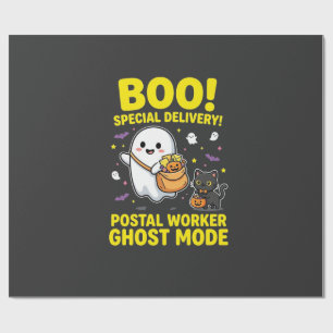 Papel De Presente Modo Fantasma dos Trabalhadores Postais Design de 