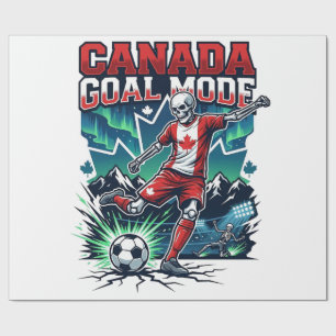 Papel De Presente Modo Gol Canadá Esqueleto Atacante Nações Dinâmico