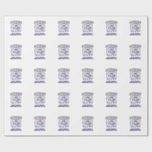 Papel De Presente Modo Unicórnio Mathicorn Encantador Fundo Branco D