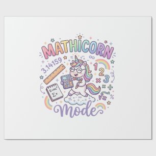 Papel De Presente Modo Unicórnio Mathicorn Tipografia Adorável Desig