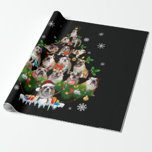 Papel De Presente Modos Ornamentos de árvores de Natal para Bulldo
