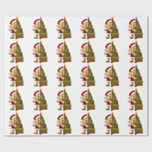 Papel De Presente Moeda de Ouro Divertida Papai Noel Natal Feliz Fér