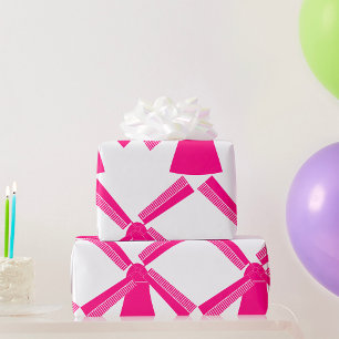Papel De Presente Moinho de Vento Rosa