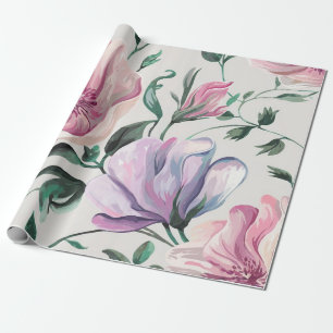 Papel De Presente Mola de Presente de Aquarela Floral Suave