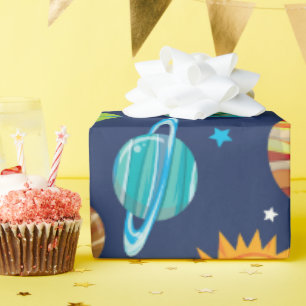 Papel De Presente Moldagem do padrão da festa do Espaço Divertido