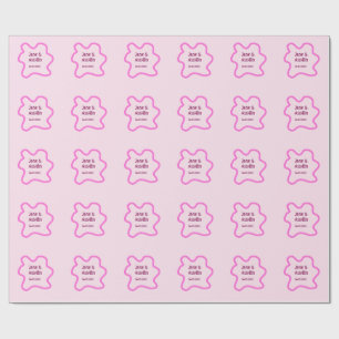 Papel De Presente Moldura de borda de casamento retro pastel rosa no