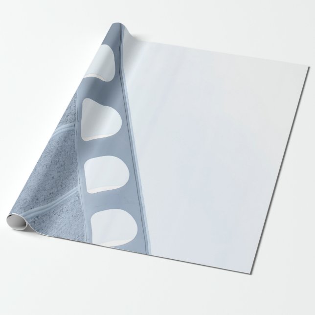 Papel De Presente Moldura de metal preto e branco (Desenrolado)