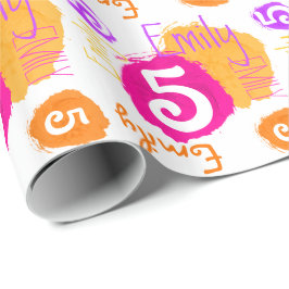 Papel De Presente Moldura personalizada de pintura de aniversário de