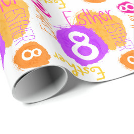 Papel De Presente Moldura personalizada de pintura de aniversário de