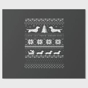 Papel De Presente Moletom de Natal para Dachshunds Modelo Camiseta C