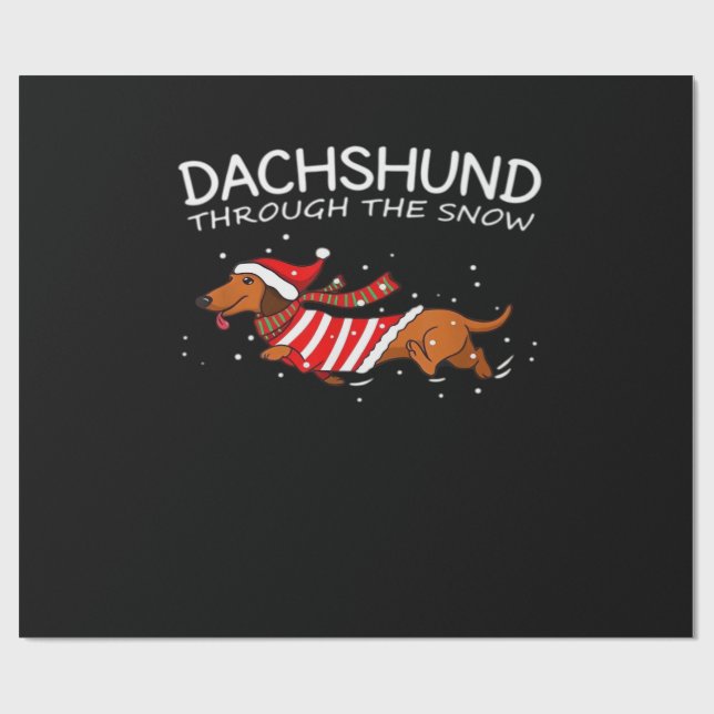 Papel De Presente Moletom de Natal para Dachshunds Modelo Clássico d (Aberto)