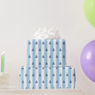 Papel De Presente Molhador de Natal Azul Eve e Sofie