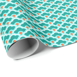 Papel De Presente Molho de chaminé, chalé, água e coral Pa