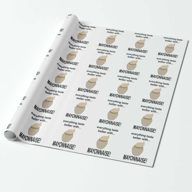 Papel De Presente Molho de Maionese Comida Engraçada Maionese (Desenrolado)
