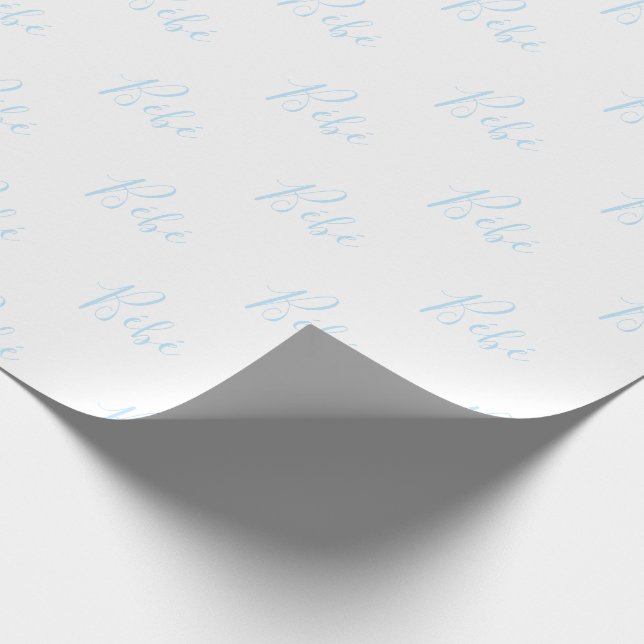 Papel De Presente Molho Elegante De Bebê Azul Personalizado (Ponta)