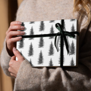 Papel De Presente Molho minimalista branco-vírgula feliz natal