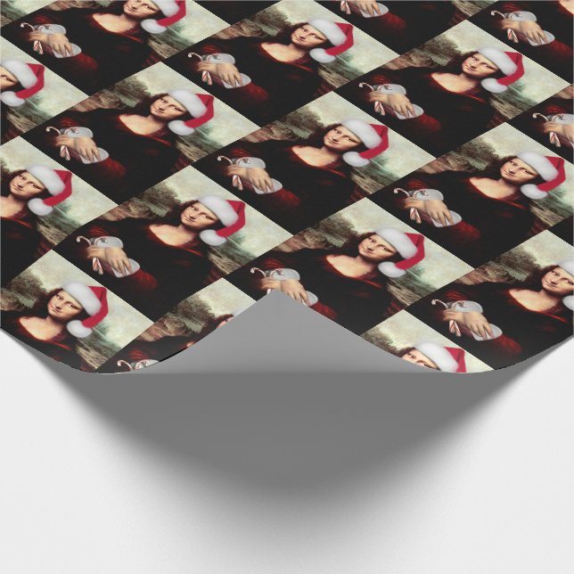 Papel De Presente Mona Lisa de Chapéu de Natal de Natal (Ponta)