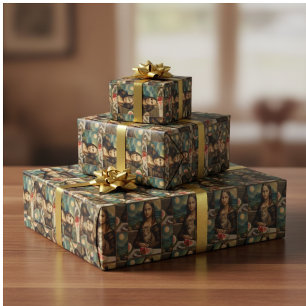 Papel De Presente Mona Lisa & seu gato - Vibrações de verão \