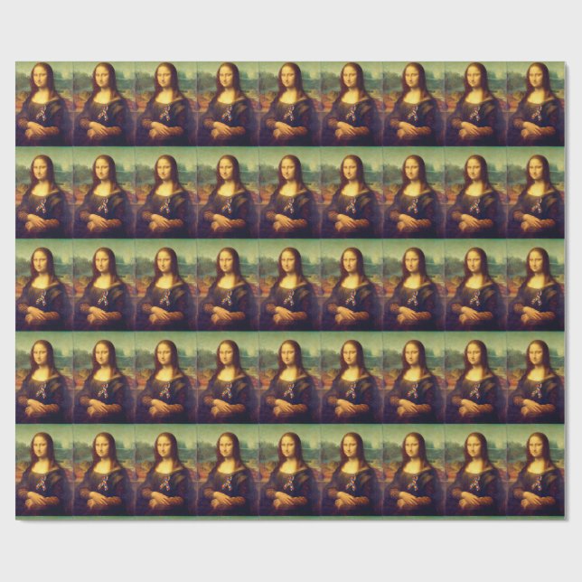 Papel De Presente Mona Lisa Vestindo o Quebra-cabeça (Aberto)