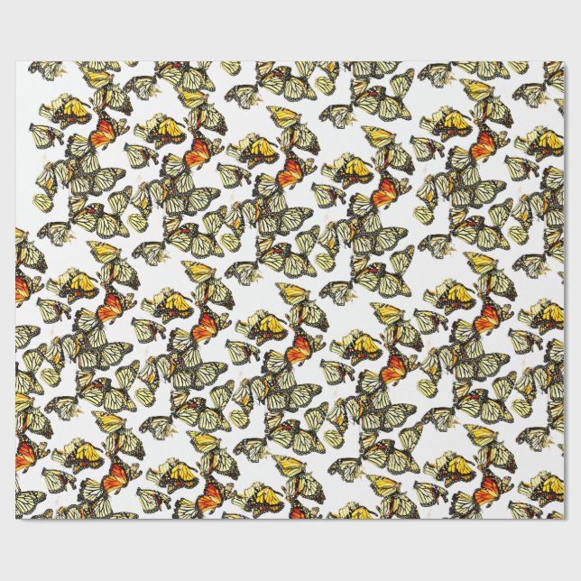 Papel De Presente Monarch Butterflies (Aberto)