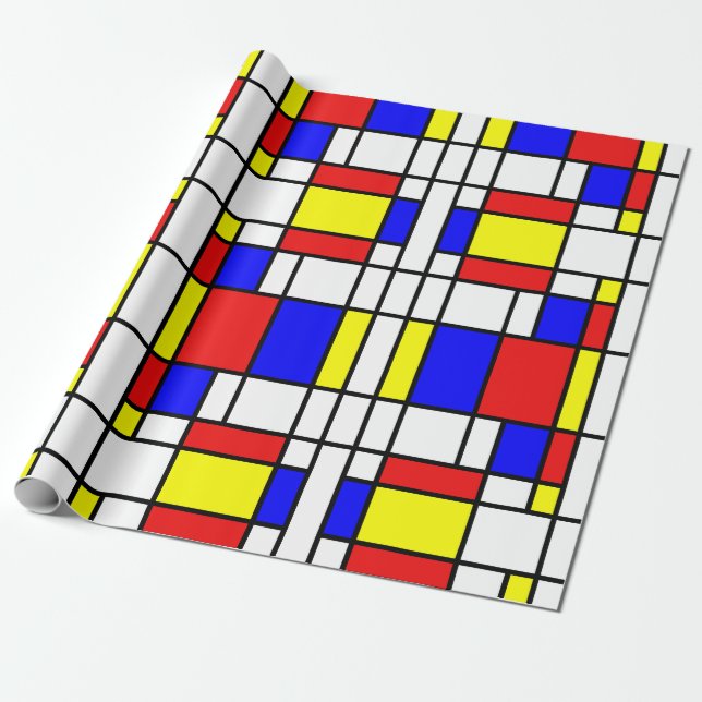 Papel De Presente Mondrian inspirou (Desenrolado)