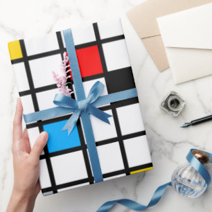 Papel De Presente Mondrian Mania Retro