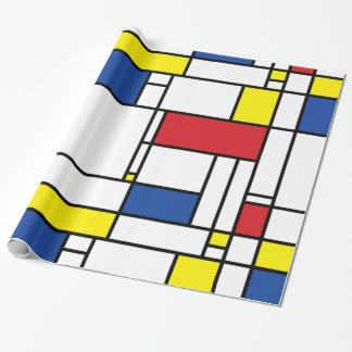 Papel De Presente Mondrian Minimalist Geométrico De Stijl Modern Art
