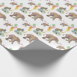 Papel De Presente Monkey Elephant Balloon Party Birthday Gift Wrap