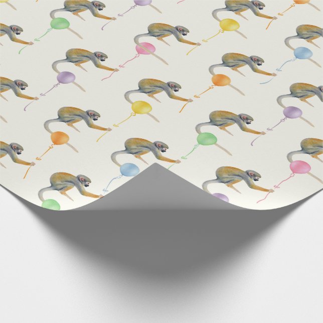 Papel De Presente Monkey mixed Balloon Birthday party wrapping paper (Ponta)