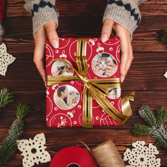 Papel De Presente Monograma de Fotografia Personalizada de Ornamento (Criador carregado)