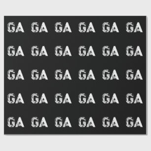 Papel De Presente Monograma de Letras Iniciais Preto Branco Simples