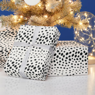 Papel De Presente Monograma do padrão-impressão do chic black chee