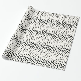 Papel De Presente Monograma do padrão-impressão do chic black cheeta