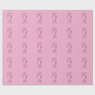 Papel De Presente Monograma Elegante Rosa Claro Profissional