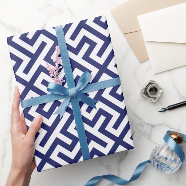 Papel De Presente Monograma geométrico dos padrões do abstrato (Presentear)