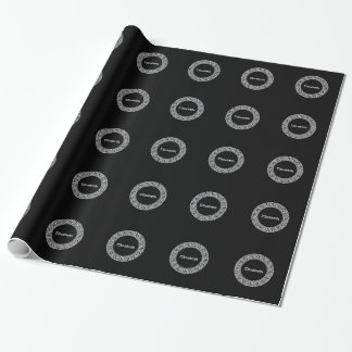 Papel De Presente Monograma Inicial do Quadro-Chave Grego Branco Pre