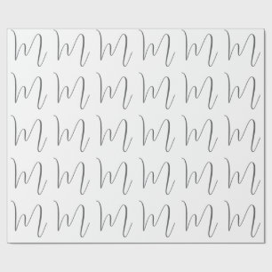 Papel De Presente Monograma Moderno Simples Minimalista Simples