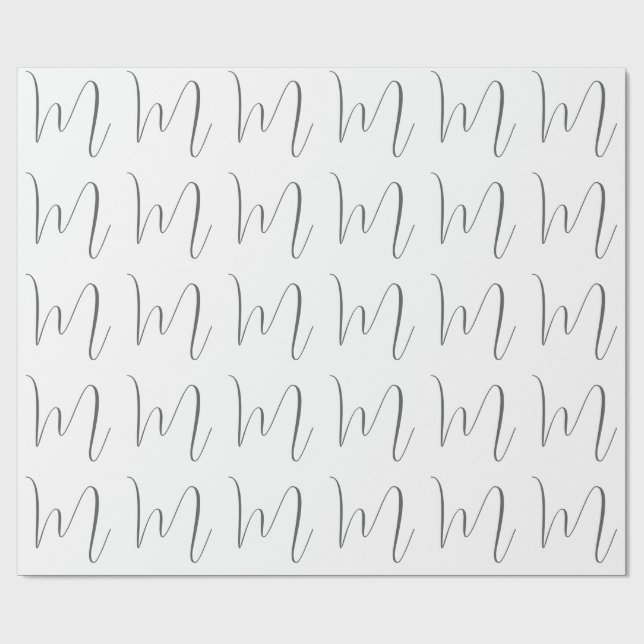 Papel De Presente Monograma Moderno Simples Minimalista Simples (Aberto)