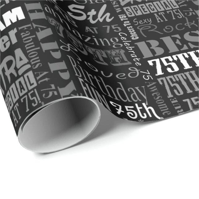 Papel De Presente Monograma personalizado festa de aniversário do (Ponta do rolo)