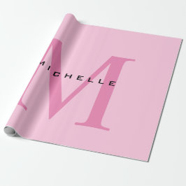 Papel De Presente Monograma Rosa Seu Nome Especiais Presente Adorado