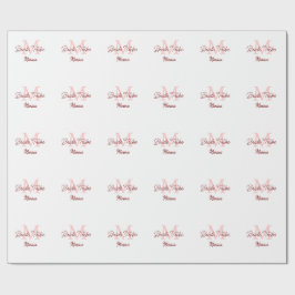 Papel De Presente monograma tribo da noiva vermelho simples chuveiro