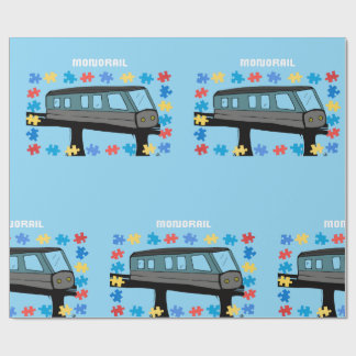Papel De Presente Monorail train car coaster autism puzzle 