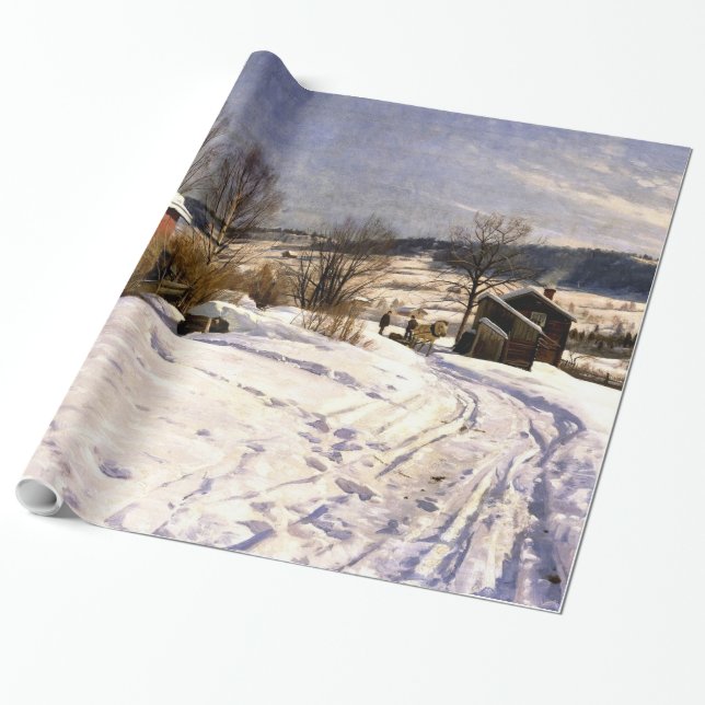 Papel De Presente Monsted - Paisagem de inverno em Lillehammer (Desenrolado)